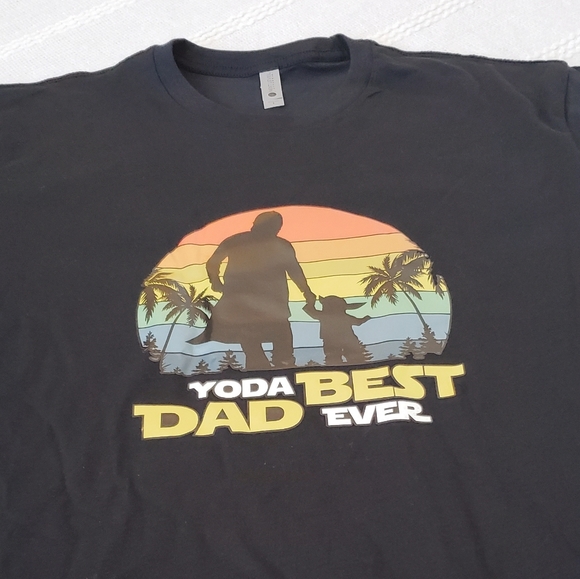 Yoda Best Dad Ever Black Short Sleeve Shirt NEW L
